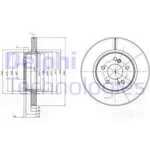 Тормозной диск DELPHI BG2776 вентилируемый , задняя ось