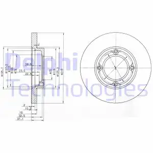 Тормозной диск DELPHI BG2797 полный , передняя ось