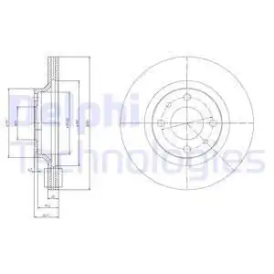 Тормозной диск DELPHI BG2825 вентилируемый , передняя ось