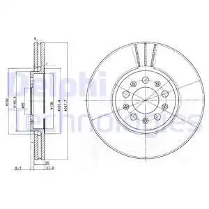 Тормозной диск DELPHI BG3035 вентилируемый , передняя ось