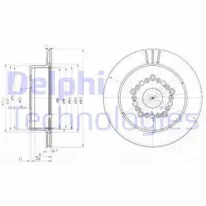 Тормозной диск DELPHI BG3617 вентилируемый , задняя ось