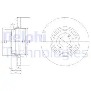 Тормозной диск DELPHI BG9019 вентилируемый , передняя ось