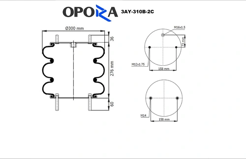Пневмоподушка OPORA 3AY-310B-2C