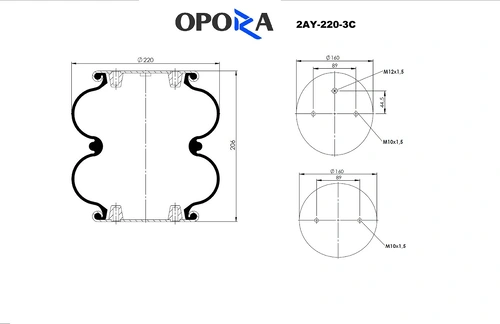 Пневмоподушка OPORA 2AY-220-3C