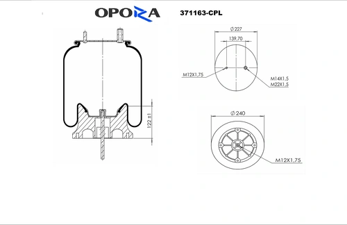 Пневмоподушка OPORA 371163-CPL