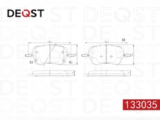 Тормозные колодки дисковые DEQST 133035