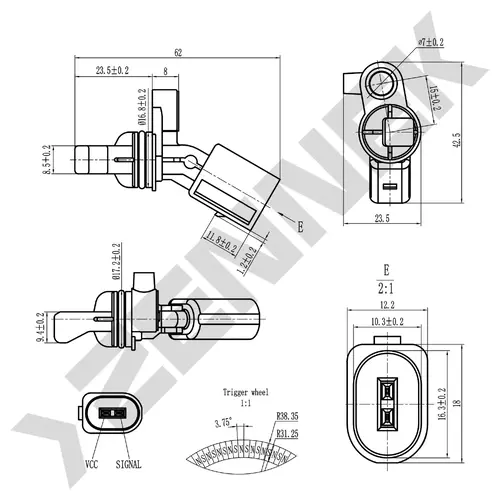 Датчик ABS ZENNEK DAS0751