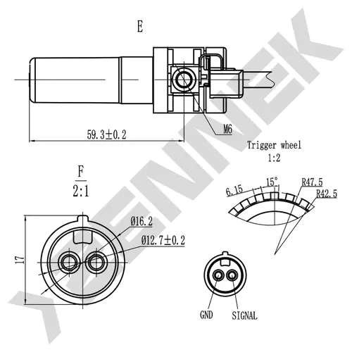 Датчик ABS ZENNEK DAS0429