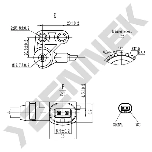 Датчик ABS ZENNEK DAS0544