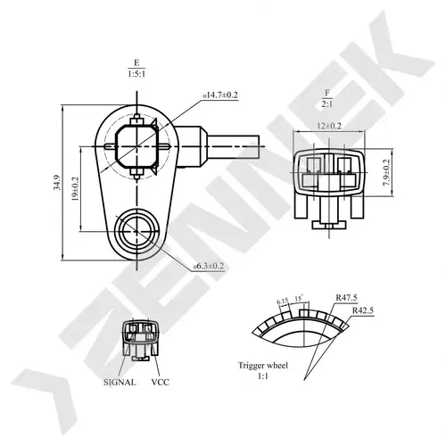 Датчик ABS ZENNEK DAS0129