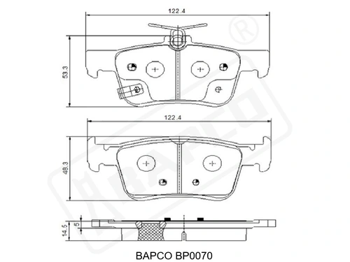Тормозные колодки дисковые BAPCO BP0070