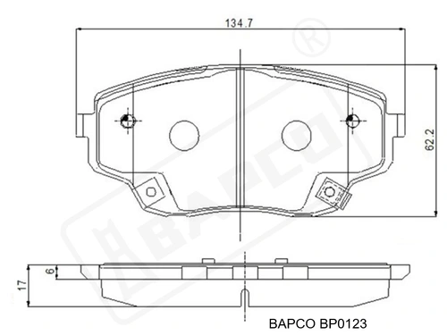 Тормозные колодки дисковые BAPCO BP0123