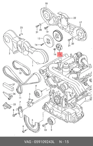 ролик ремня ГРМ!\ Audi, VW 97 059109243L VAG