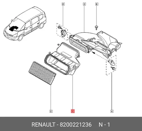 Салонный фильтр RENAULT 8200221236