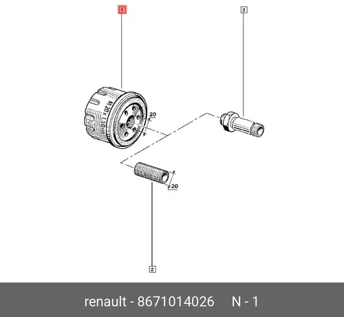 Фильтр масляный RENAULT 8671014026
