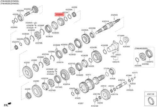 Шестерня КПП HYUNDAI / KIA QD43280T00110
