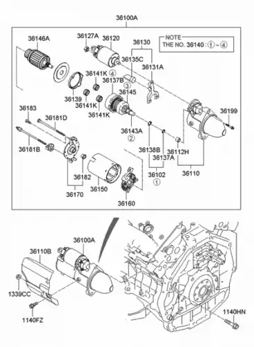 ПРИВОДНАЯ МУФТА СТАРТЕРА 361402G000 HYUNDAI