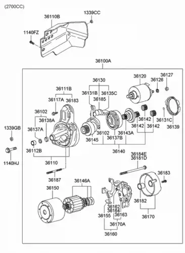ЩЕТКИ СТАРТЕРА HYUNDAI-KIA 3617032510