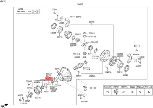 Упорное кольцо дифференциала 5332645007 HYUNDAI