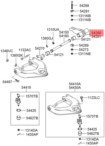Рычаг подвески MOBIS 542804B001