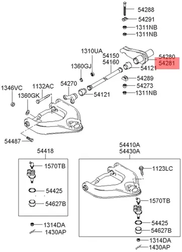Рычаг подвески MOBIS 542814B001