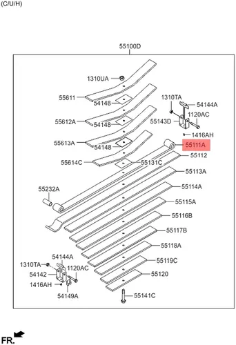 Лист рессоры 5511162000 HYUNDAI