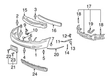 STRIP,FRT BPR UPR OTR RUB(CHROME) 15276878 BUICK