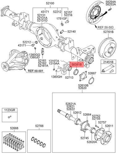  Крышка ступицы 583814A050 MOBIS