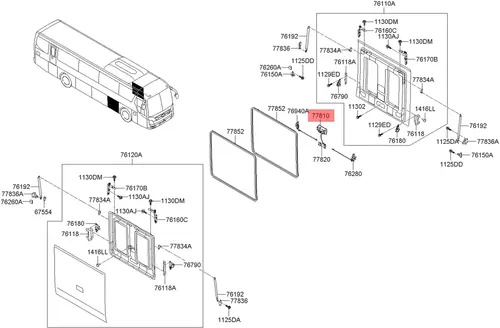 Ручка двери HYUNDAI / KIA 778108D000