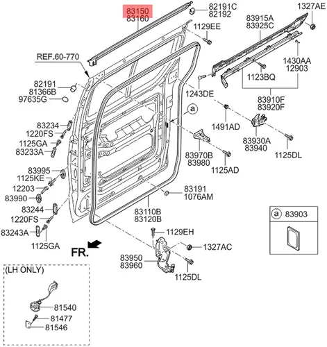 Уплотнитель двери HYUNDAI / KIA 83150-4H001