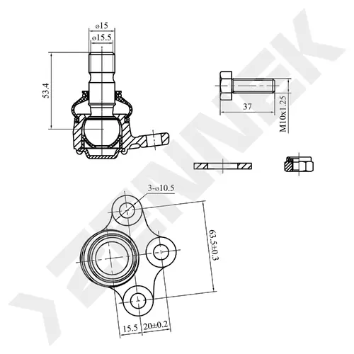 Шаровая опора ZENNEK DBJ0045