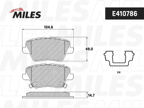 Тормозные колодки дисковые MILES E410786