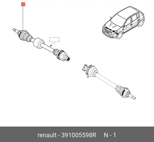 Вал приводной в сборе RENAULT 391005598R