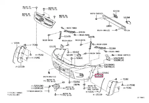 БАМПЕР ПЕРЕДНИЙ 521190K971 TOYOTA / LEXUS