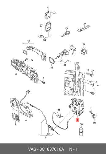 Замок дверной 3C1837016A VAG