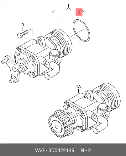 Кольцо уплотнительное автомобильное VAG 3D0422149