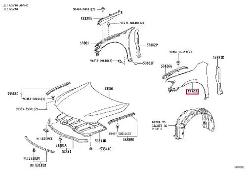 Крыло TOYOTA / LEXUS 5380233180