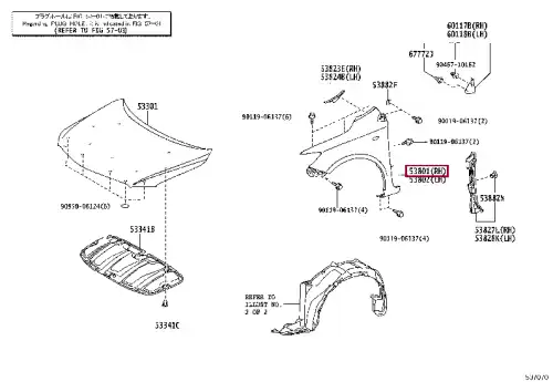 Крыло TOYOTA / LEXUS 5381112B60