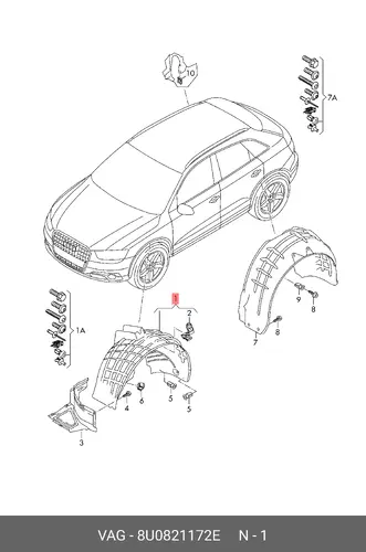 Подкрылок VAG 8U0821172E