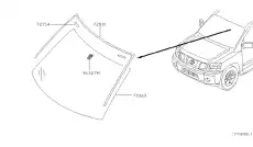 Стекло лобовое 727007S00A NISSAN