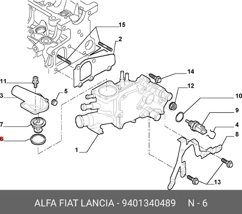 Прокладка, термостат 9401340489 LANCIA