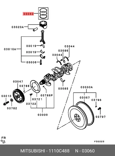 Кольца поршневые MITSUBISHI 1110C488