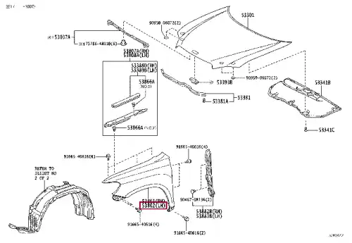 Крыло TOYOTA / LEXUS 5380248090