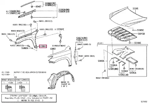 Крыло TOYOTA / LEXUS 53801-60C20