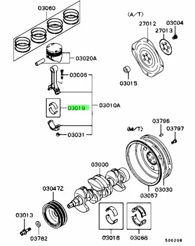 1115A301 ВКЛАДЫШИ ДВИГАТЕЛЯ MITSUBISHI