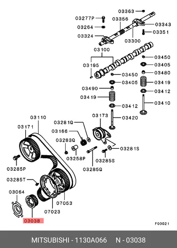  ШЕСТЕРНЯ ПРИВОДА РАСПРЕДВАЛА MITSUBISHI 1130A066