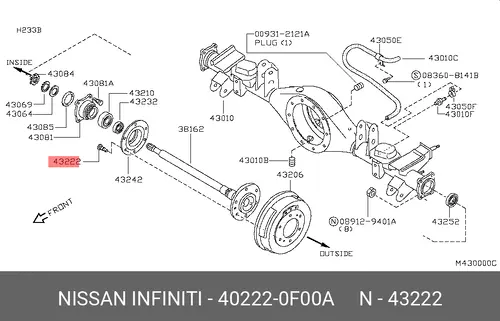 ШПИЛЬКА КОЛЕСНАЯ 402220F00A NISSAN