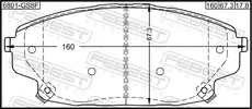 Тормозные колодки дисковые FEBEST 6801-GS8F