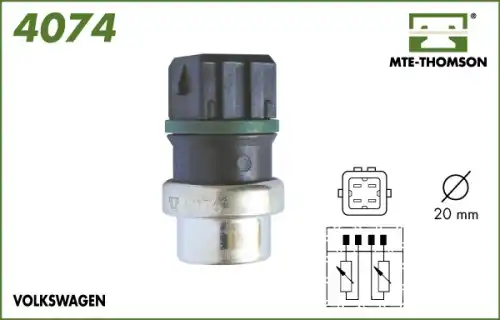 датчик температуры охлажд.жидкости VW 4074 MTE-THOMSON
