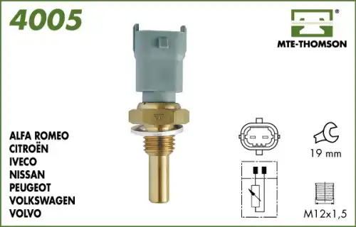 датчик температуры охлажд.жидкости Opel 4005 MTE-THOMSON